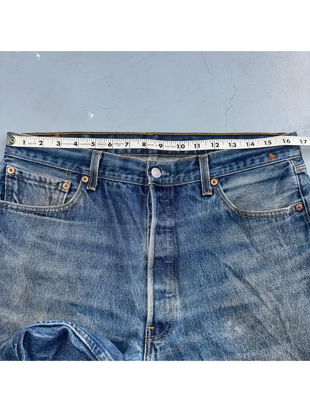 Levis 501 Vintage 90s Mexico Straight Leg Jeans 36x30 Y2K Med Wash Act 33x27